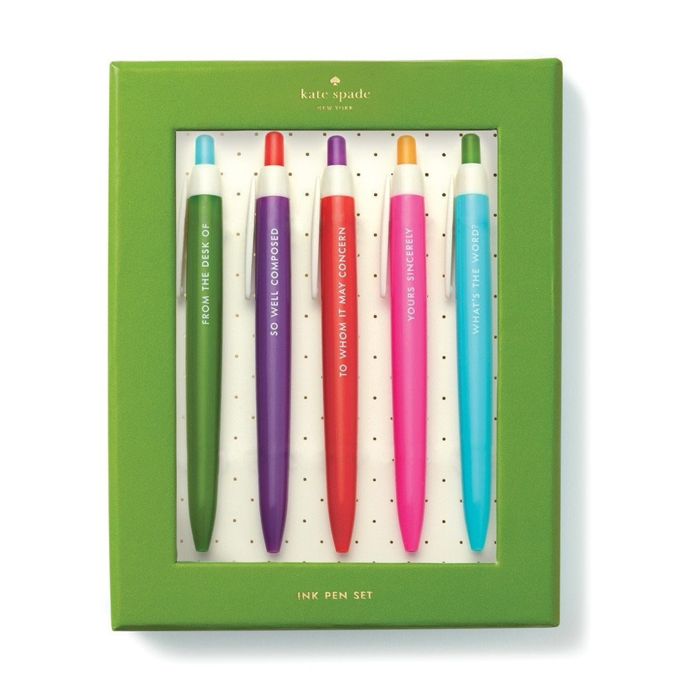 NWT Kate Spade Colorful Ink Pen Set